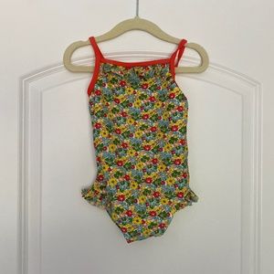 Mini Boden girls swimsuit one piece floral size 12-18mths